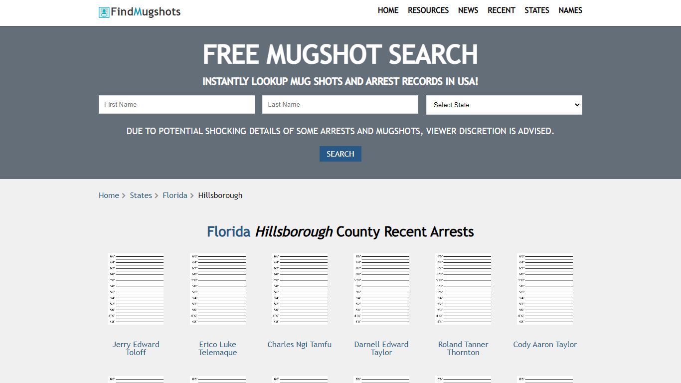 Find Hillsborough Florida Mugshots - Find Mugshots